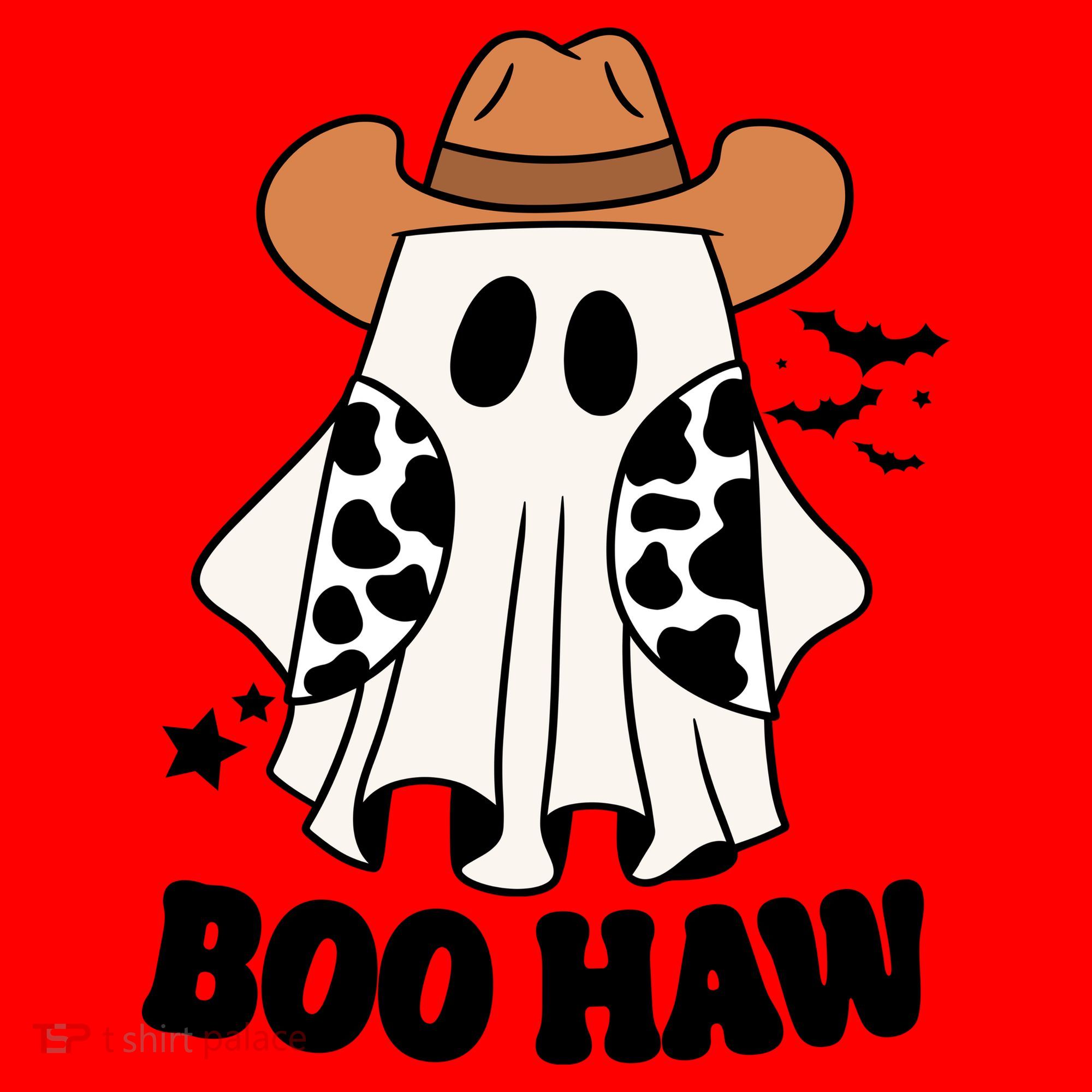 Boo Haw Country Ghost Funny Halloween Santa Hat