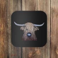 Bull Highland Cow Painting Charming Art Coaster thumb 0