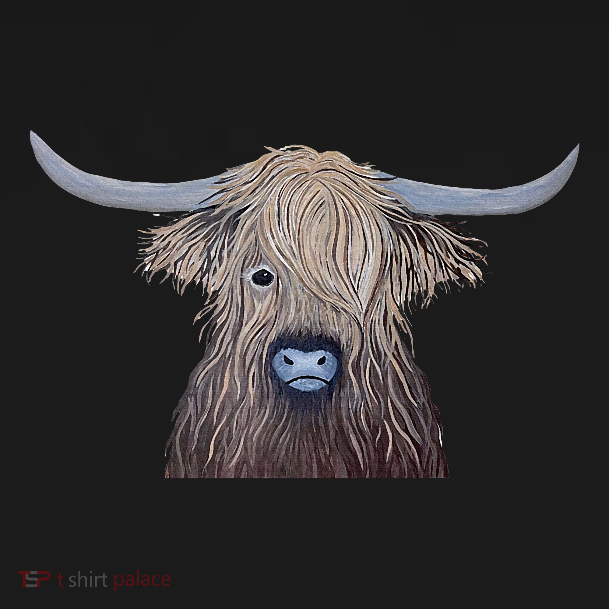 Bull Highland Cow Painting Charming Art Mousepad
