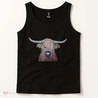 Bull Highland Cow Painting Charming Art Tank Top thumb 2