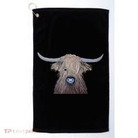 Bull Highland Cow Painting Charming Art Golf Towel thumb 0