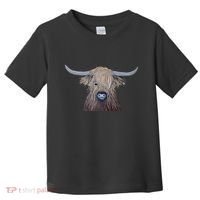 Bull Highland Cow Painting Charming Art Toddler T-Shirt thumb 0