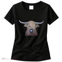Bull Highland Cow Painting Charming Art Women's T-Shirt thumb 0