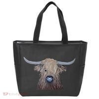 Bull Highland Cow Painting Charming Art Tote Bag thumb 0