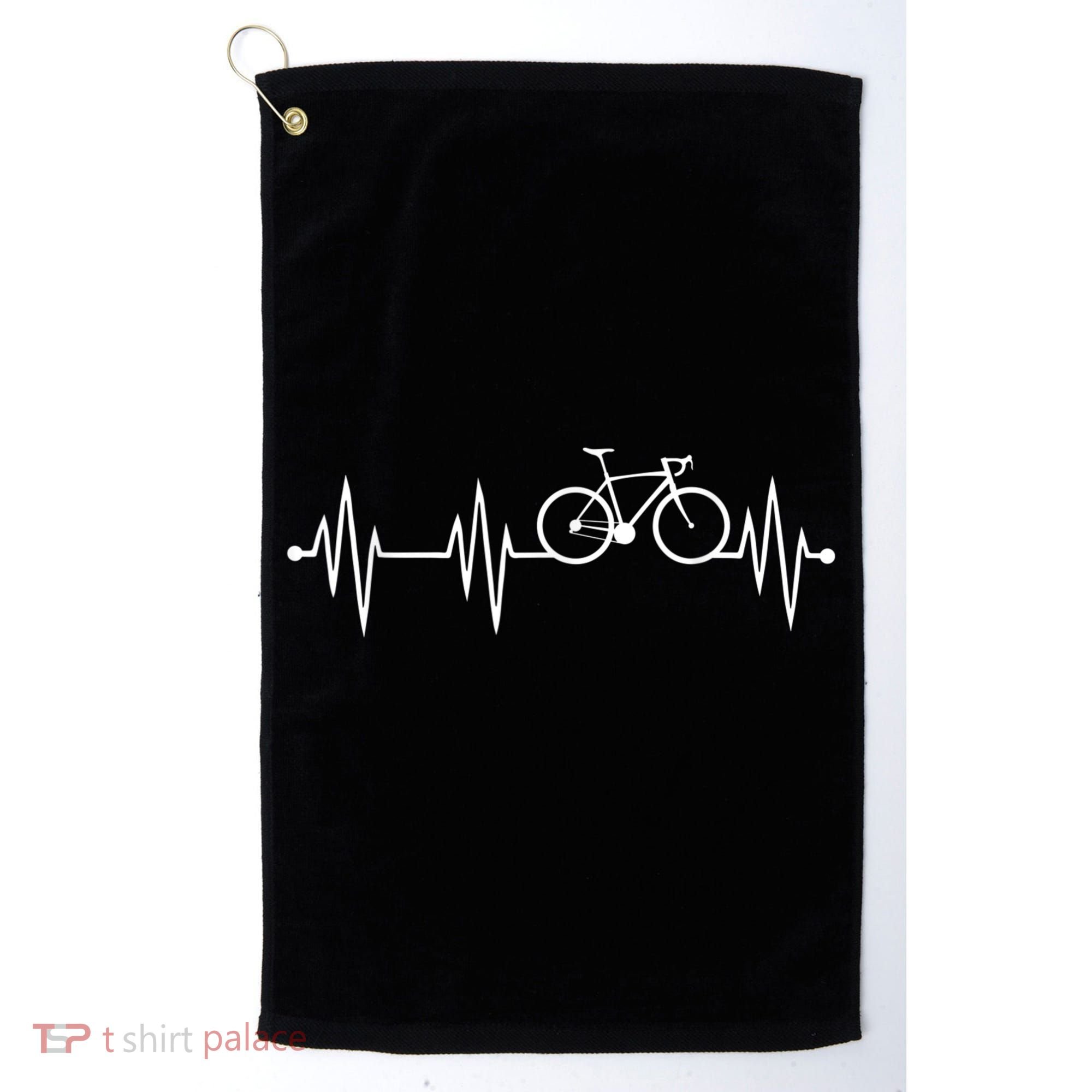 Bicycle Heartbeat Cycling For Cyclist Golf Towel