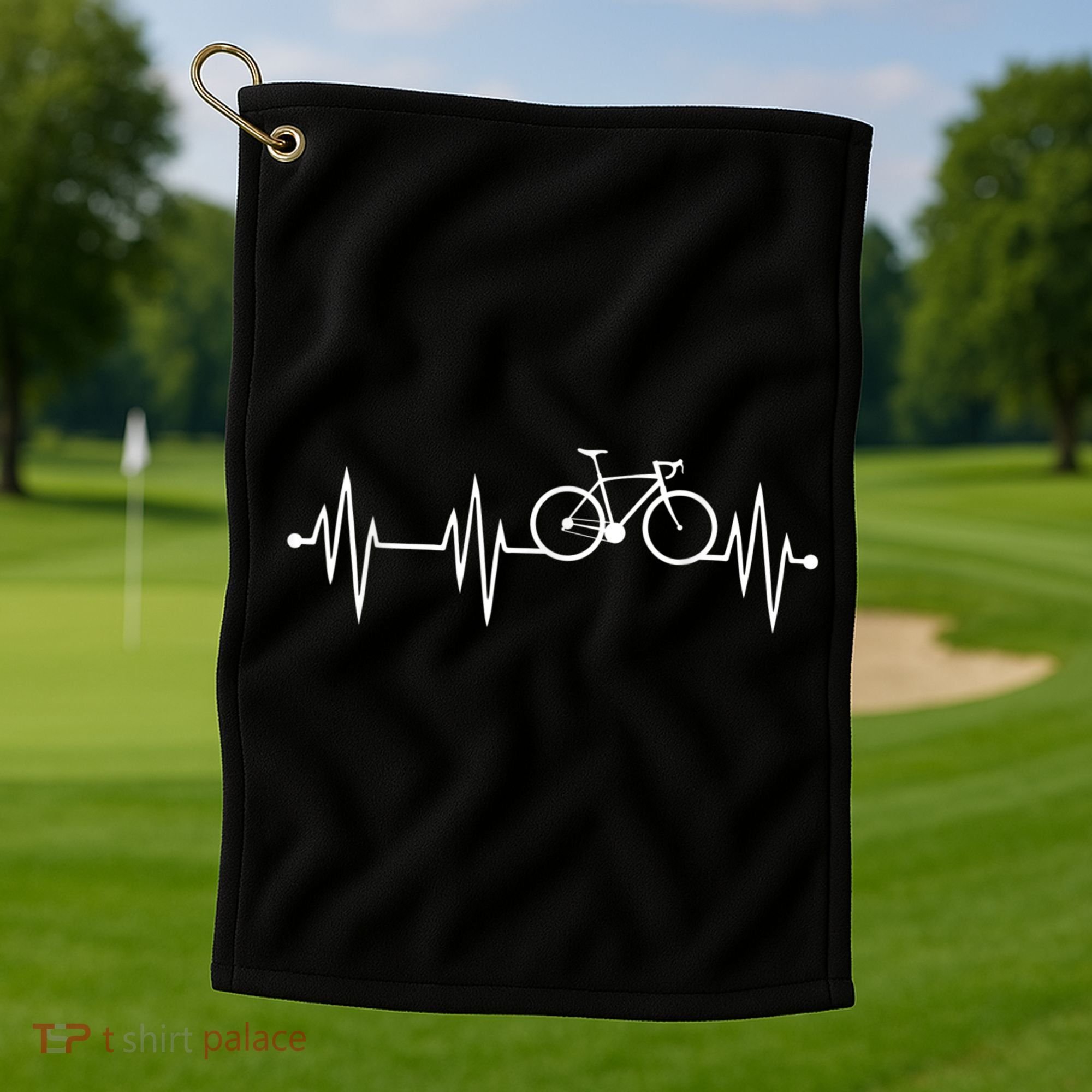 Bicycle Heartbeat Cycling For Cyclist Golf Towel