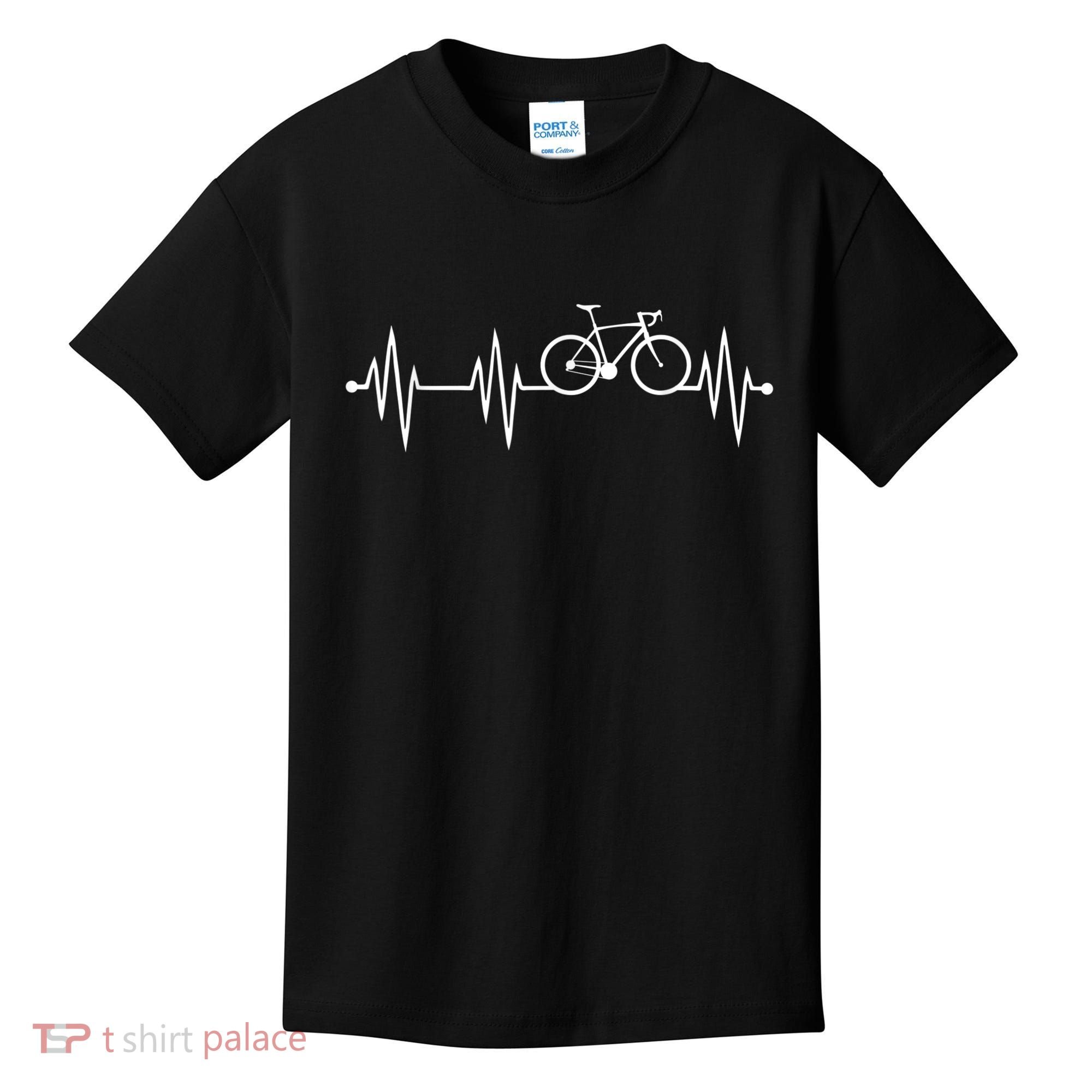 Bicycle Heartbeat Cycling For Cyclist Kids T-Shirt