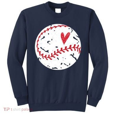 Baseball Heart Cute Vintage Sport Sweatshirt