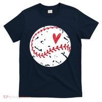 Baseball Heart Cute Vintage Sport T-Shirt thumb 0