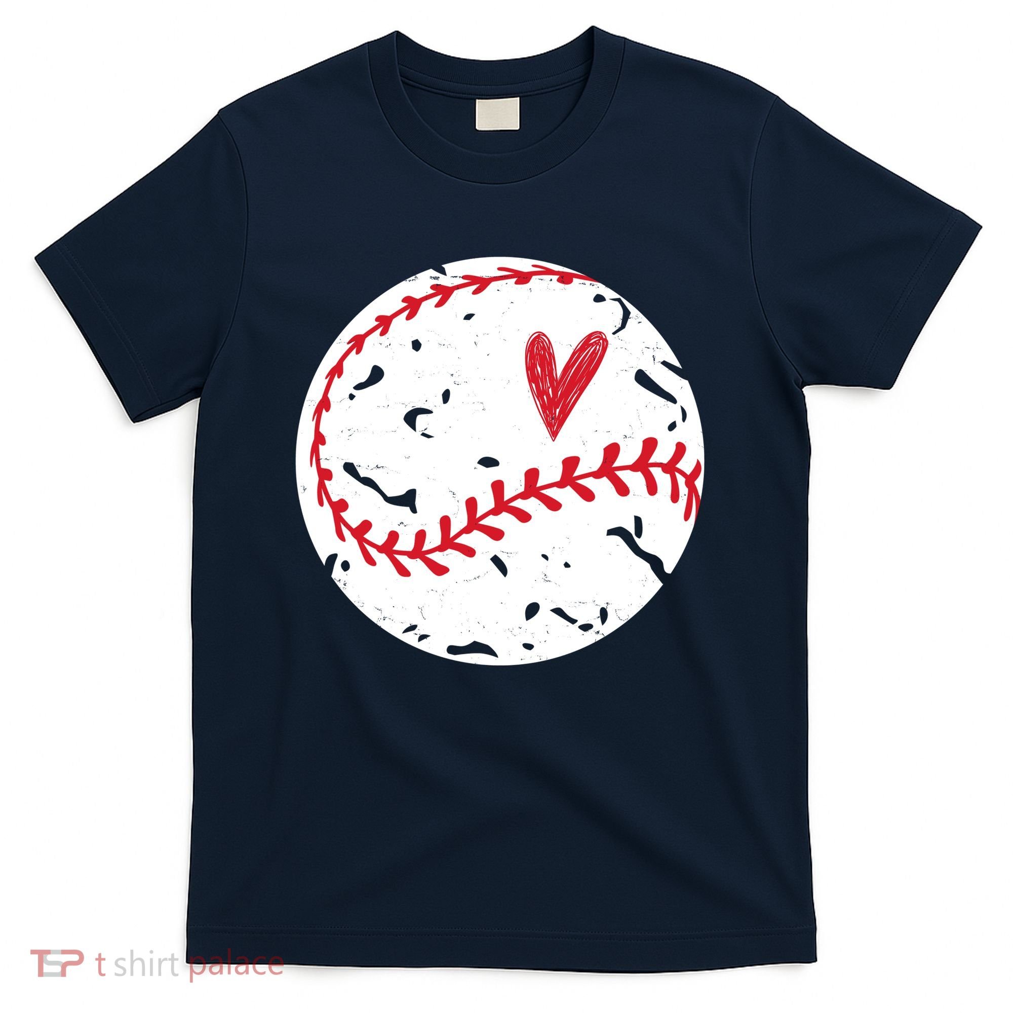 Baseball Heart Cute Vintage Sport T-Shirt