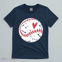 Baseball Heart Cute Vintage Sport T-Shirt thumb 5
