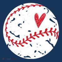 Baseball Heart Cute Vintage Sport T-Shirt thumb 7