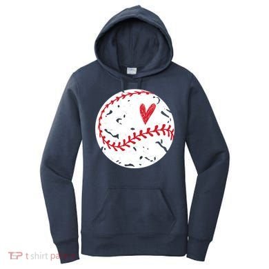 Baseball Heart Cute Vintage Sport Women's Hoodie