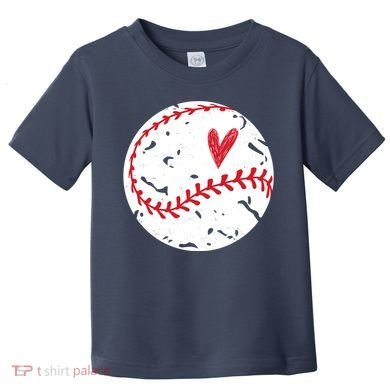 Baseball Heart Cute Vintage Sport Toddler T-Shirt
