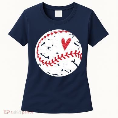 Baseball Heart Cute Vintage Sport Women's T-Shirt