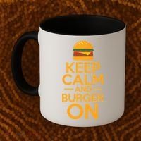 Burger Hamburger Cheeseburger Keep Calm And Burger On Gift Coffee Mug thumb 2
