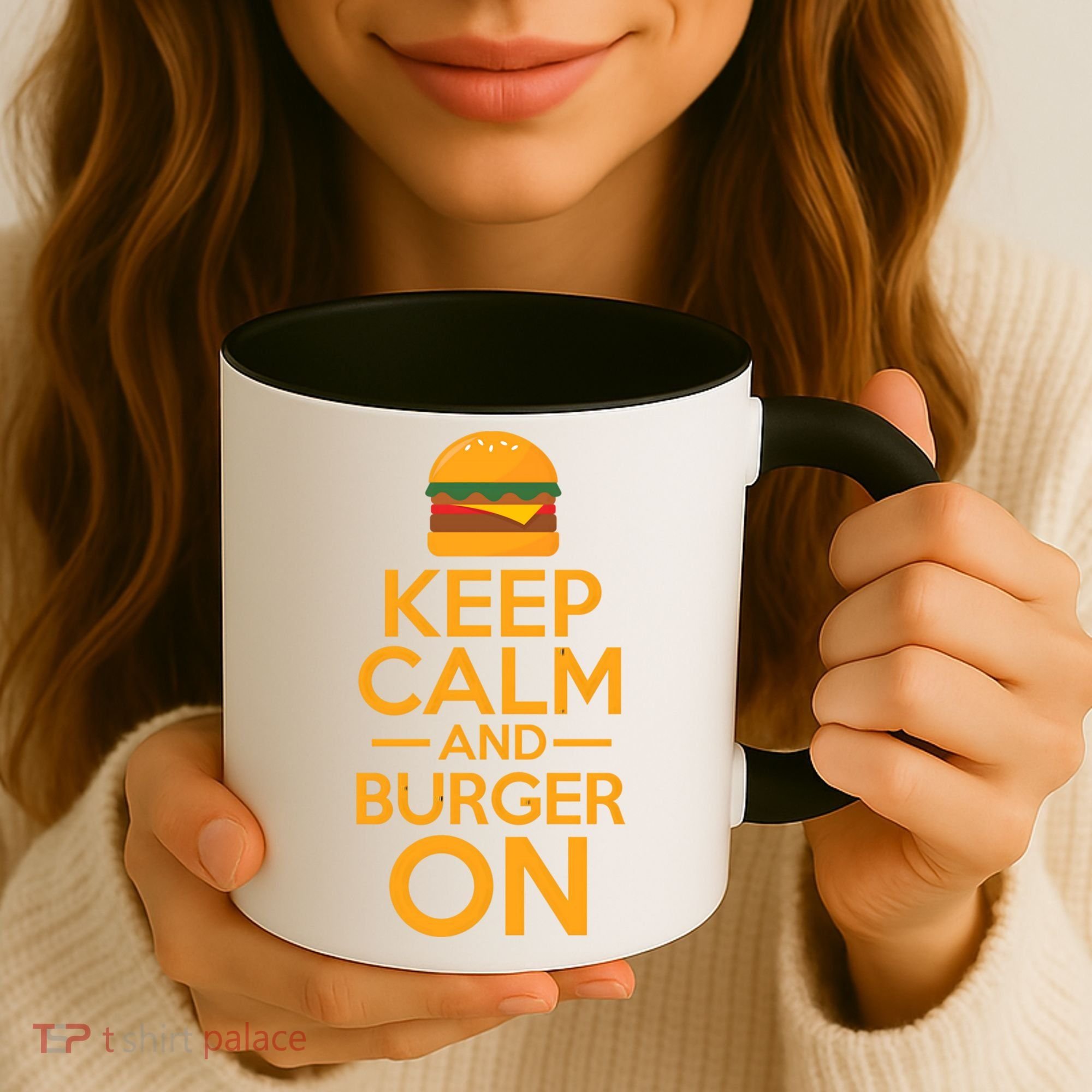 Burger Hamburger Cheeseburger Keep Calm And Burger On Gift Coffee Mug