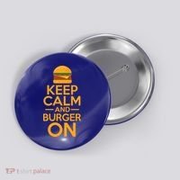 Burger Hamburger Cheeseburger Keep Calm And Burger On Gift Button thumb 0