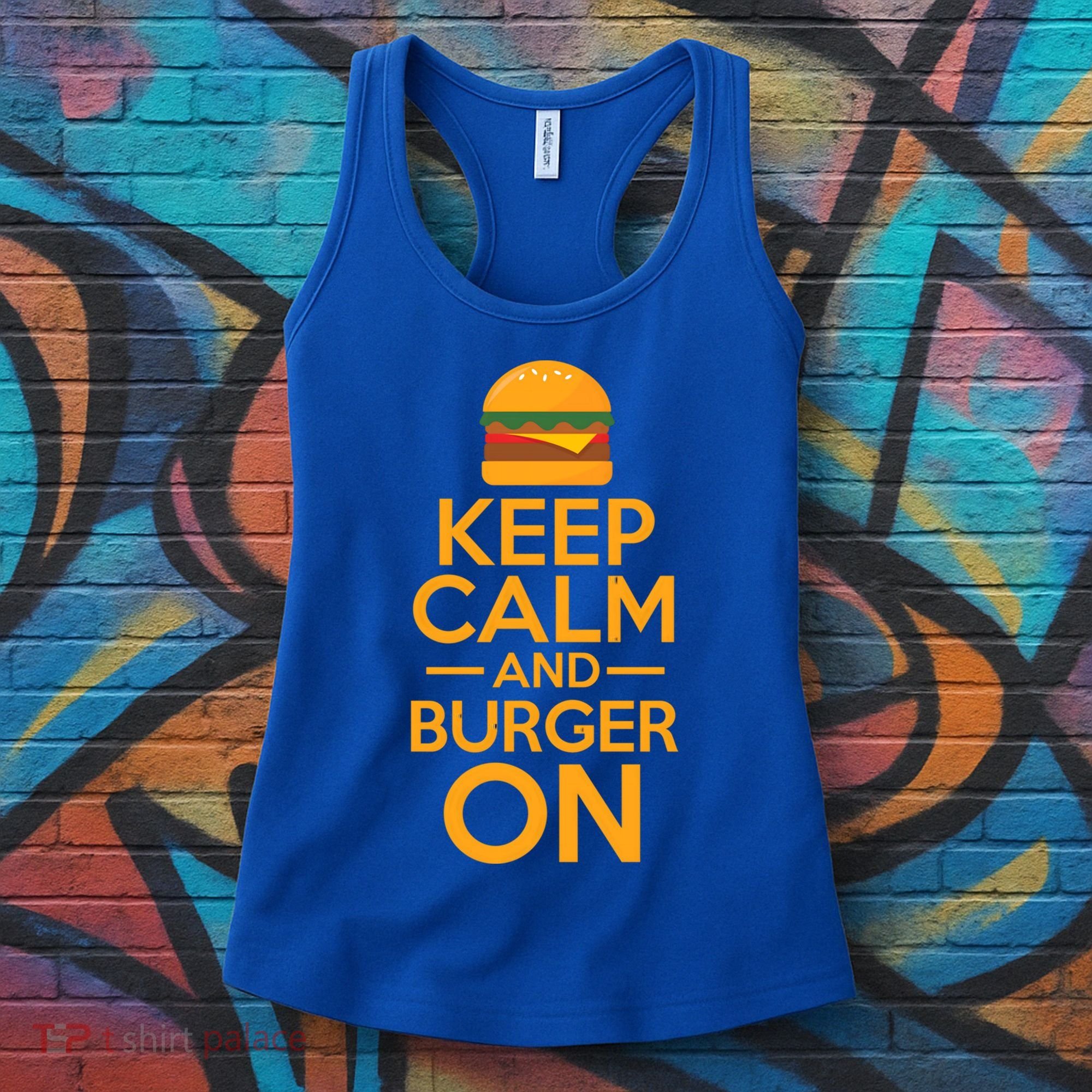 Burger Hamburger Cheeseburger Keep Calm And Burger On Gift Women's Tank Top