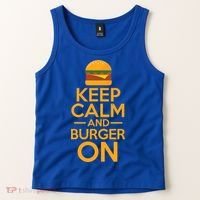 Burger Hamburger Cheeseburger Keep Calm And Burger On Gift Tank Top thumb 2