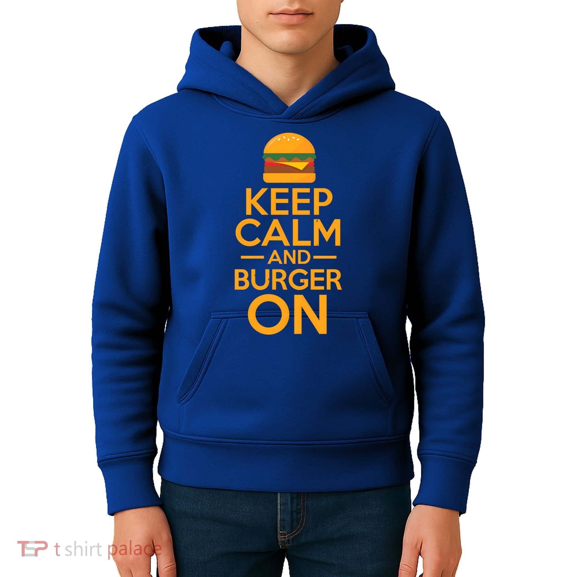 Burger Hamburger Cheeseburger Keep Calm And Burger On Gift Kids Hoodie
