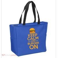 Burger Hamburger Cheeseburger Keep Calm And Burger On Gift Tote Bag thumb 2