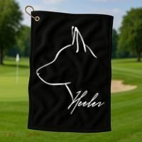 Blue Heeler Cattle Dog Profile Dog Mom Gift Present Cool Gift Golf Towel thumb 1