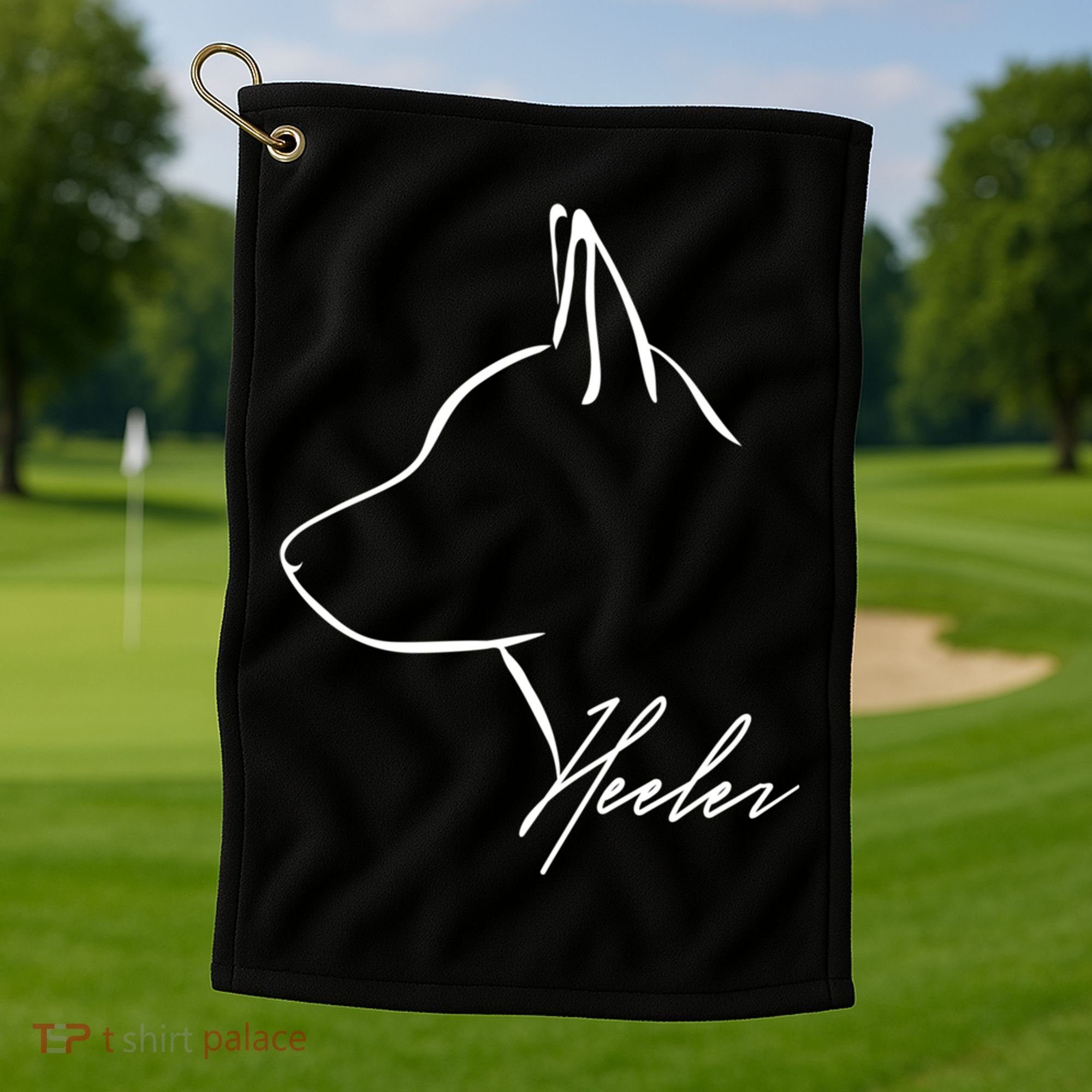 Blue Heeler Cattle Dog Profile Dog Mom Gift Present Cool Gift Golf Towel
