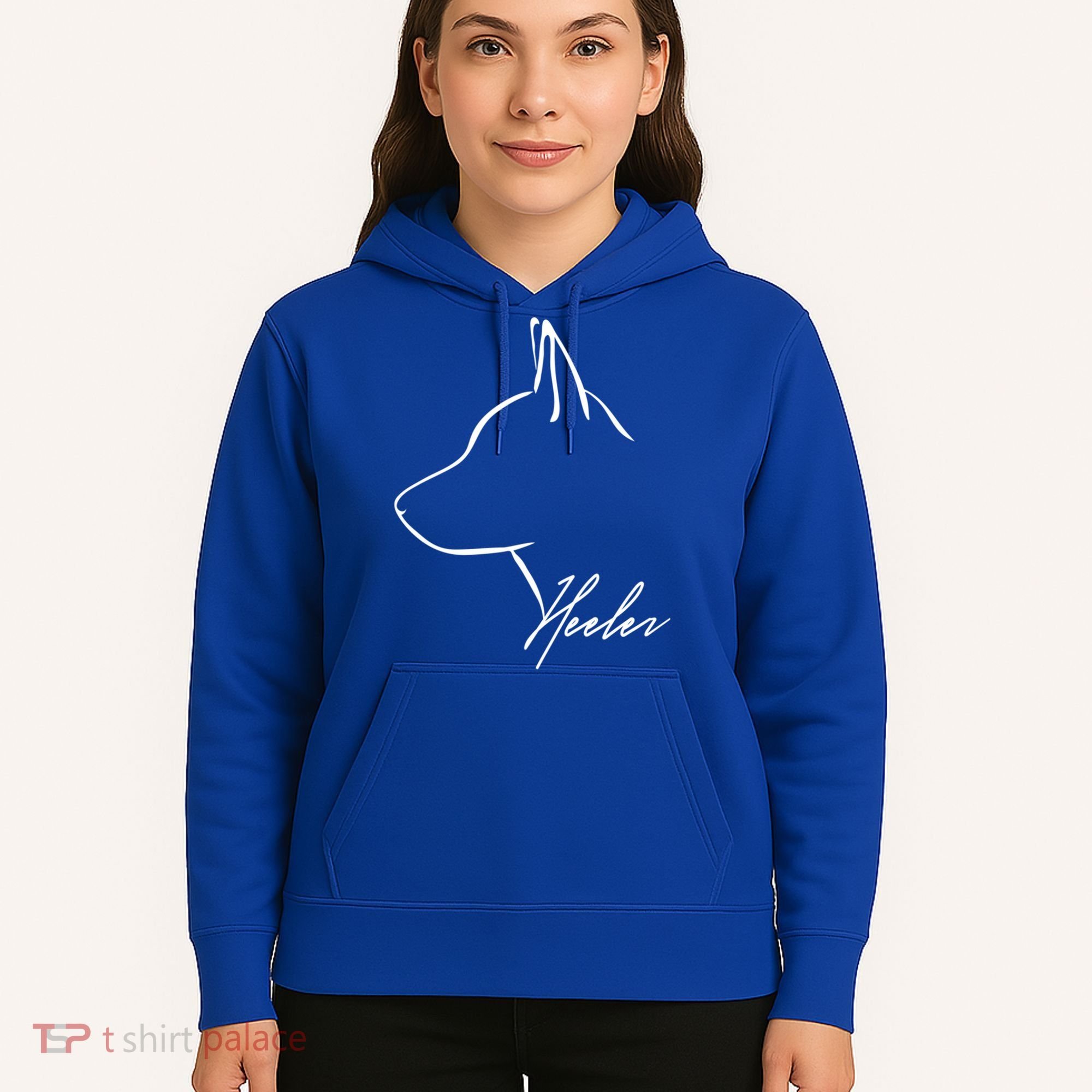 Blue Heeler Cattle Dog Profile Dog Mom Gift Present Cool Gift Hoodie