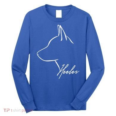Blue Heeler Cattle Dog Profile Dog Mom Gift Present Cool Gift Long Sleeve Shirt
