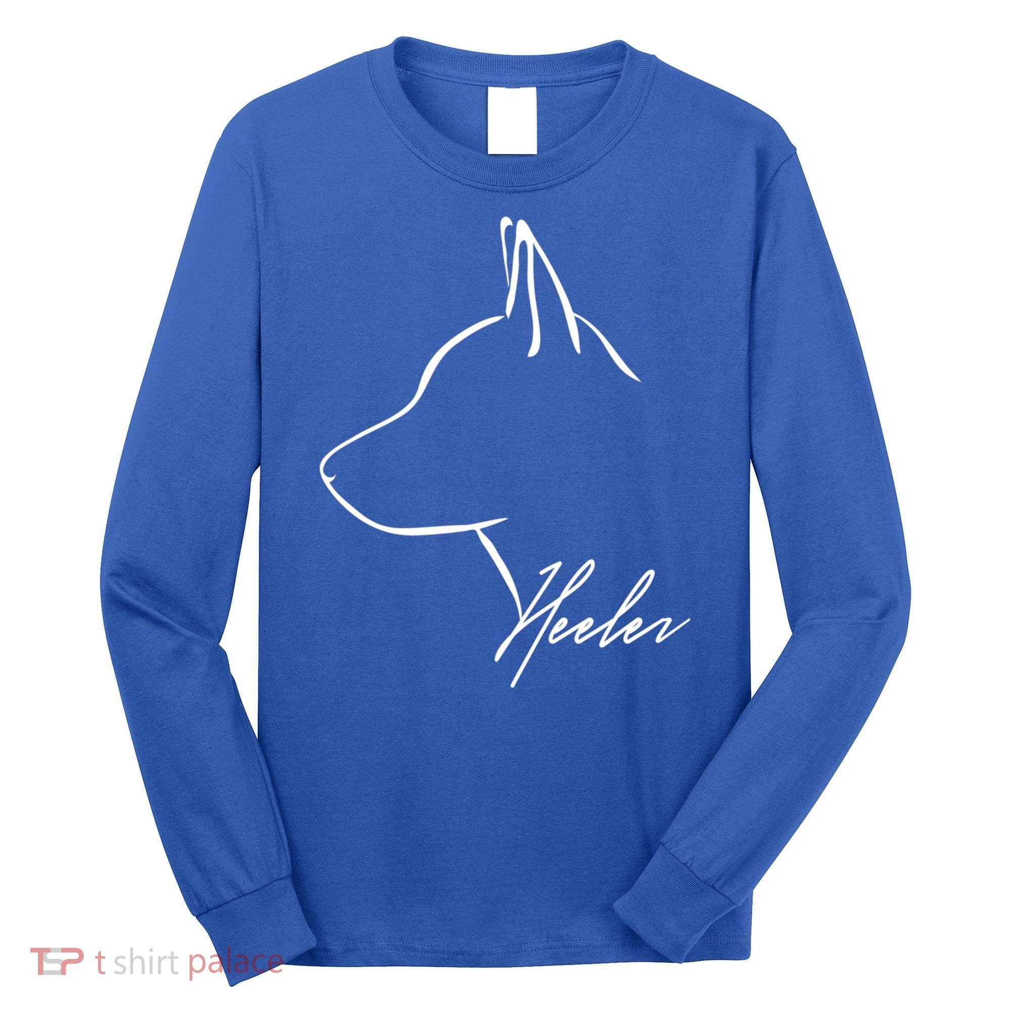 Blue Heeler Cattle Dog Profile Dog Mom Gift Present Cool Gift Long Sleeve Shirt