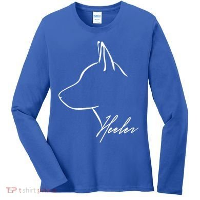 Blue Heeler Cattle Dog Profile Dog Mom Gift Present Cool Gift Women's Long Sleeve Shirt