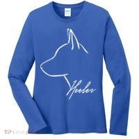 Blue Heeler Cattle Dog Profile Dog Mom Gift Present Cool Gift Women's Long Sleeve Shirt thumb 0