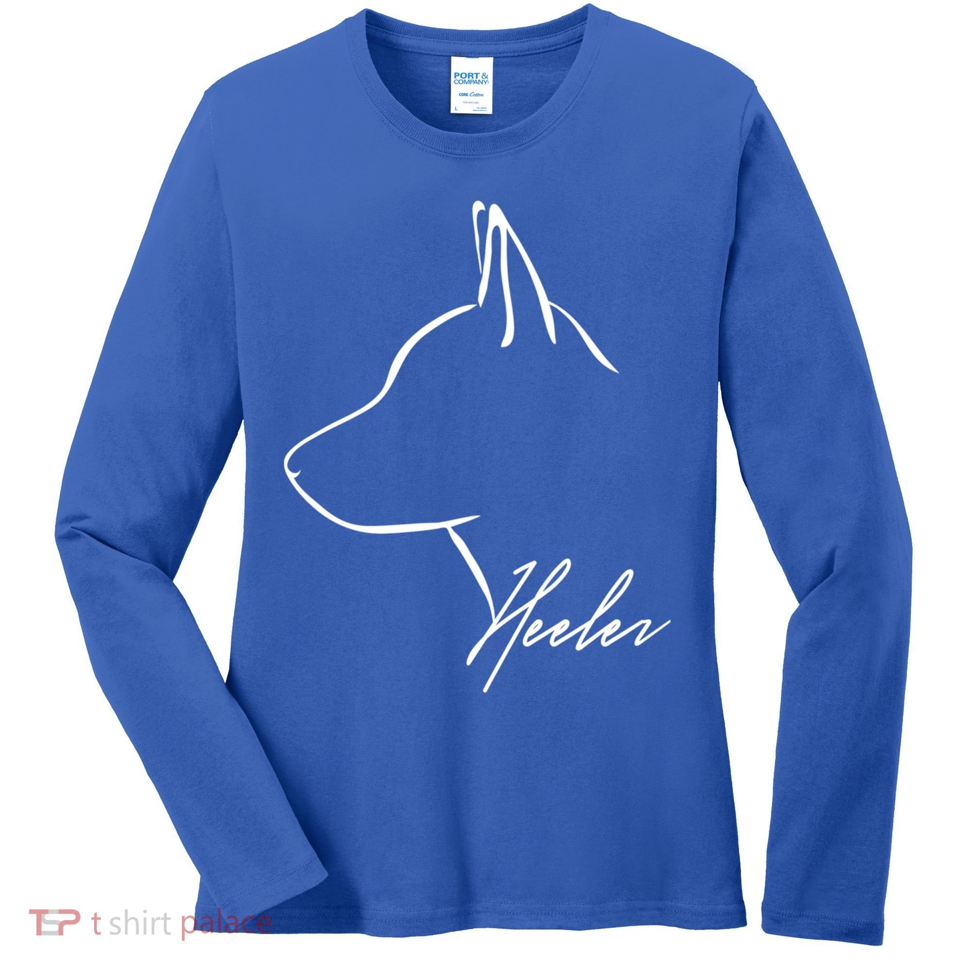 Blue Heeler Cattle Dog Profile Dog Mom Gift Present Cool Gift Women's Long Sleeve Shirt