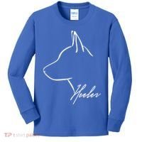 Blue Heeler Cattle Dog Profile Dog Mom Gift Present Cool Gift Kids Long Sleeve Shirt thumb 0