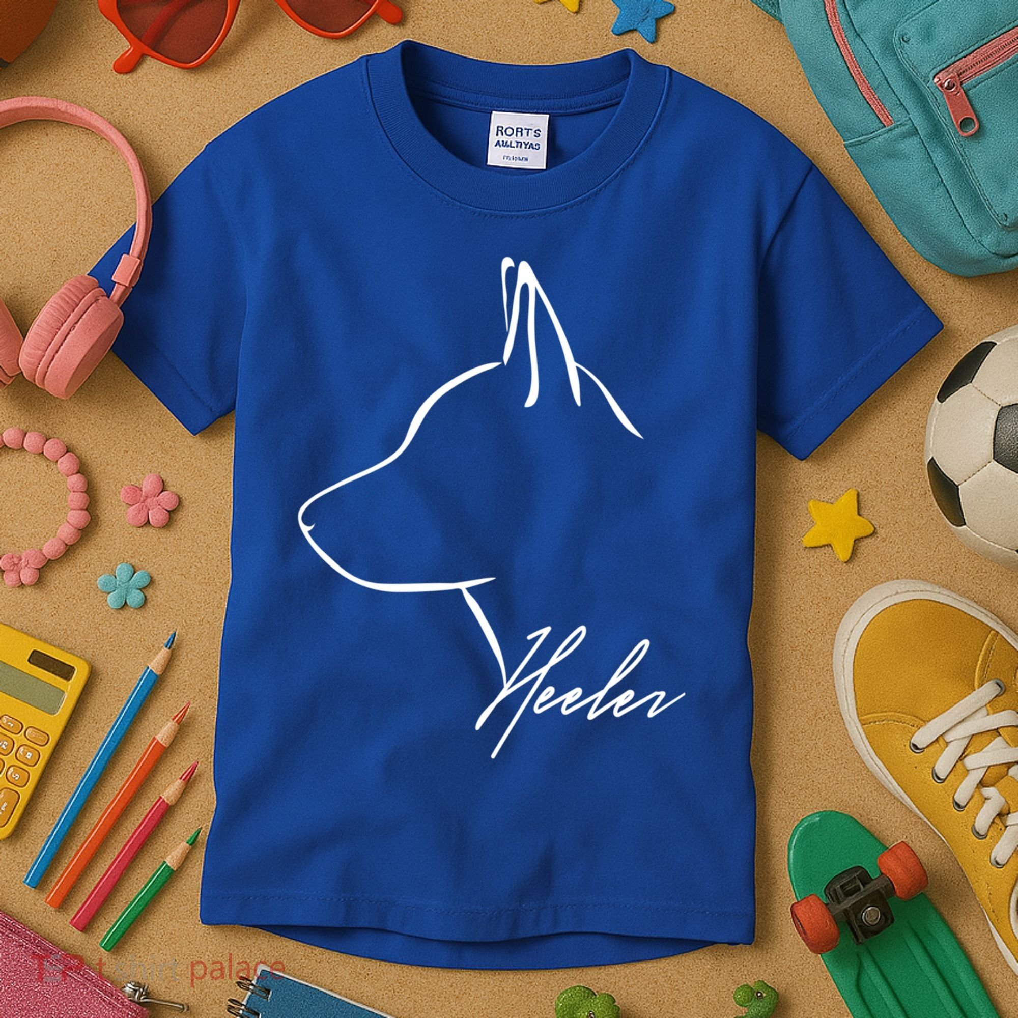 Blue Heeler Cattle Dog Profile Dog Mom Gift Present Cool Gift Kids T-Shirt