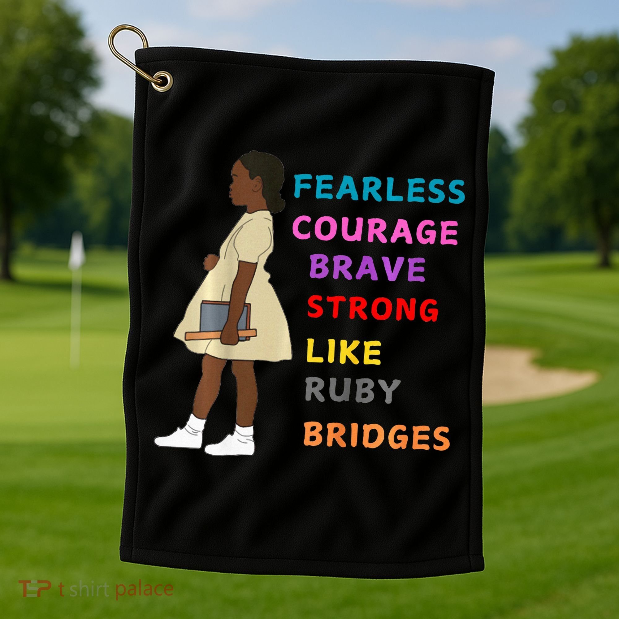 Black History Civil Rights Ruby Bridges Brave Golf Towel