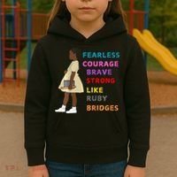 Black History Civil Rights Ruby Bridges Brave Kids Hoodie thumb 3