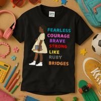 Black History Civil Rights Ruby Bridges Brave Kids T-Shirt thumb 3