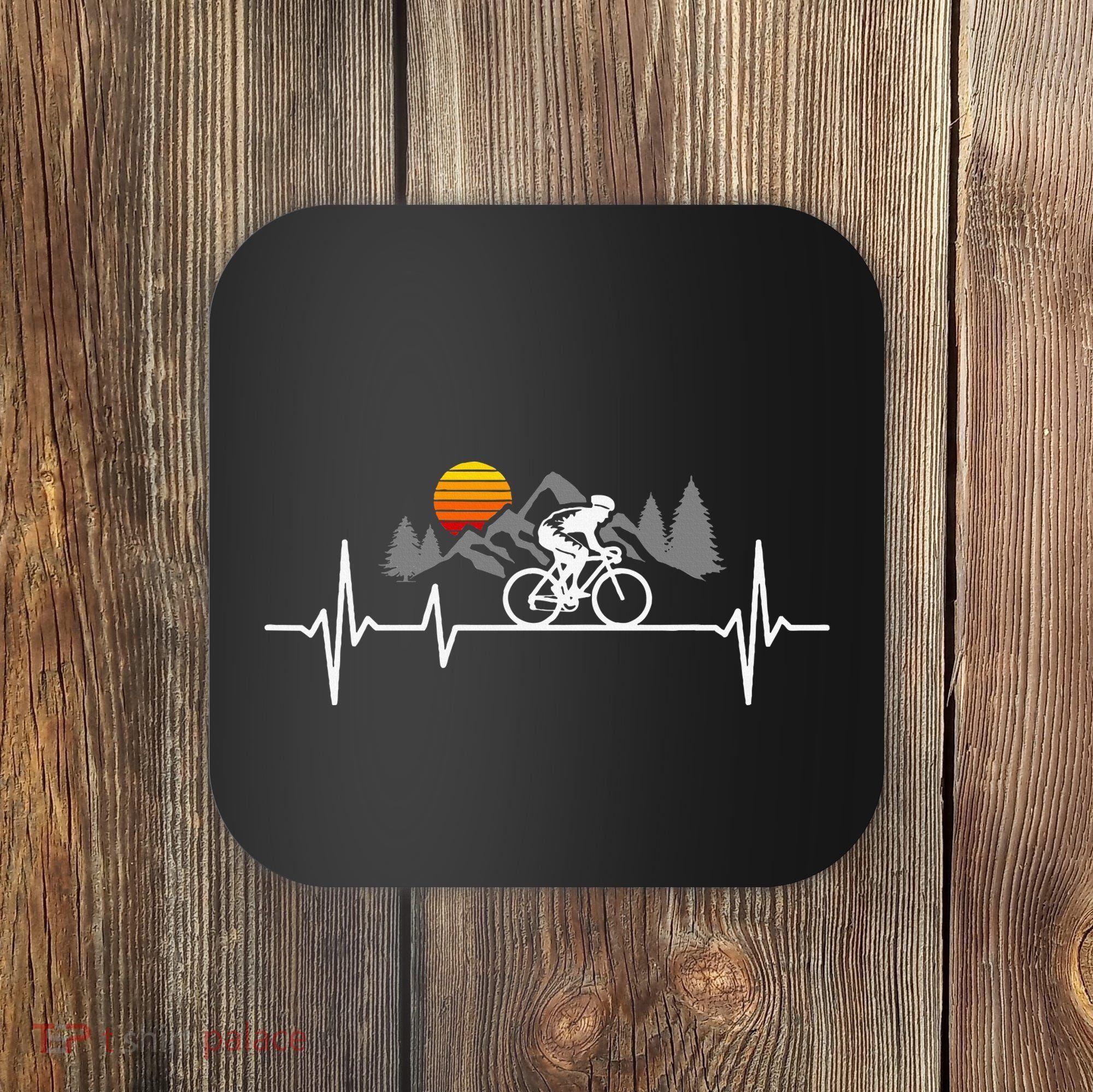 Bicycle Heartbeat Cycling Cyclist Coaster