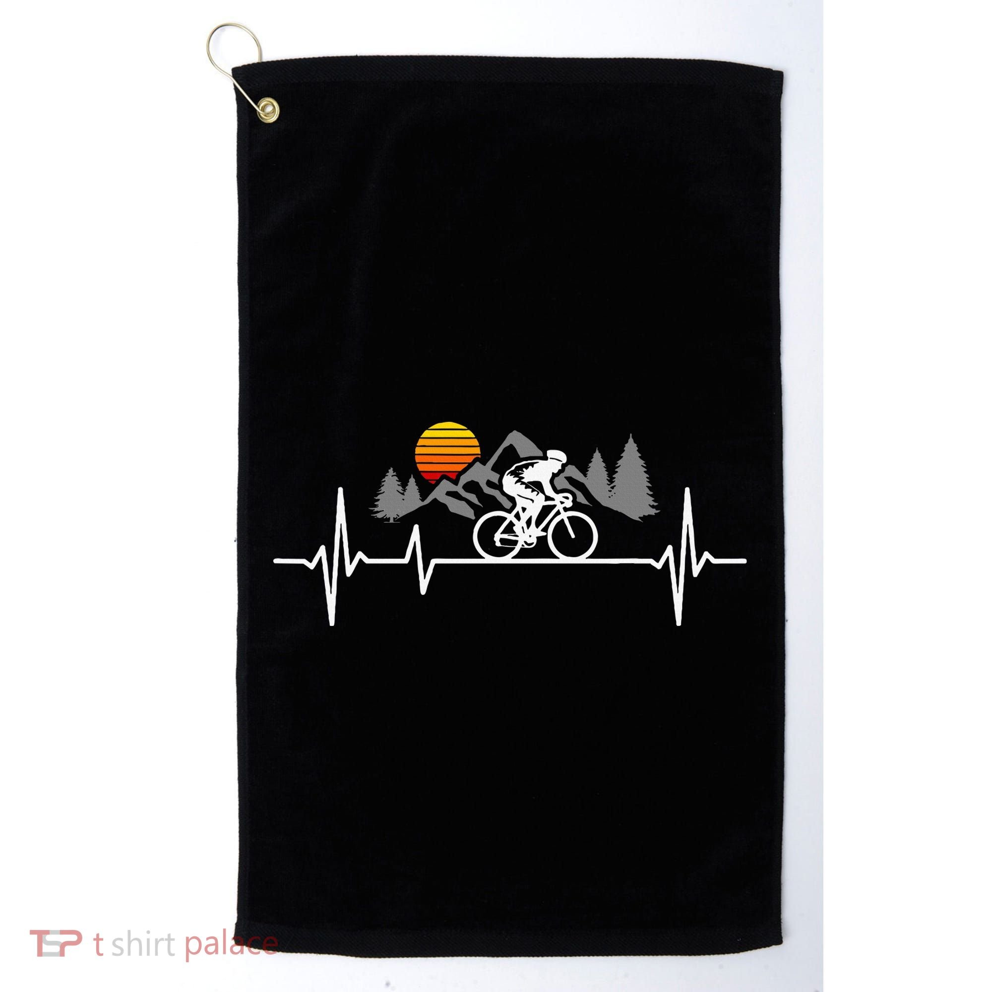 Bicycle Heartbeat Cycling Cyclist Golf Towel