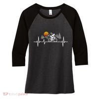 Bicycle Heartbeat Cycling Cyclist Women's Tri-Blend 3/4-Sleeve Raglan Shirt thumb 0