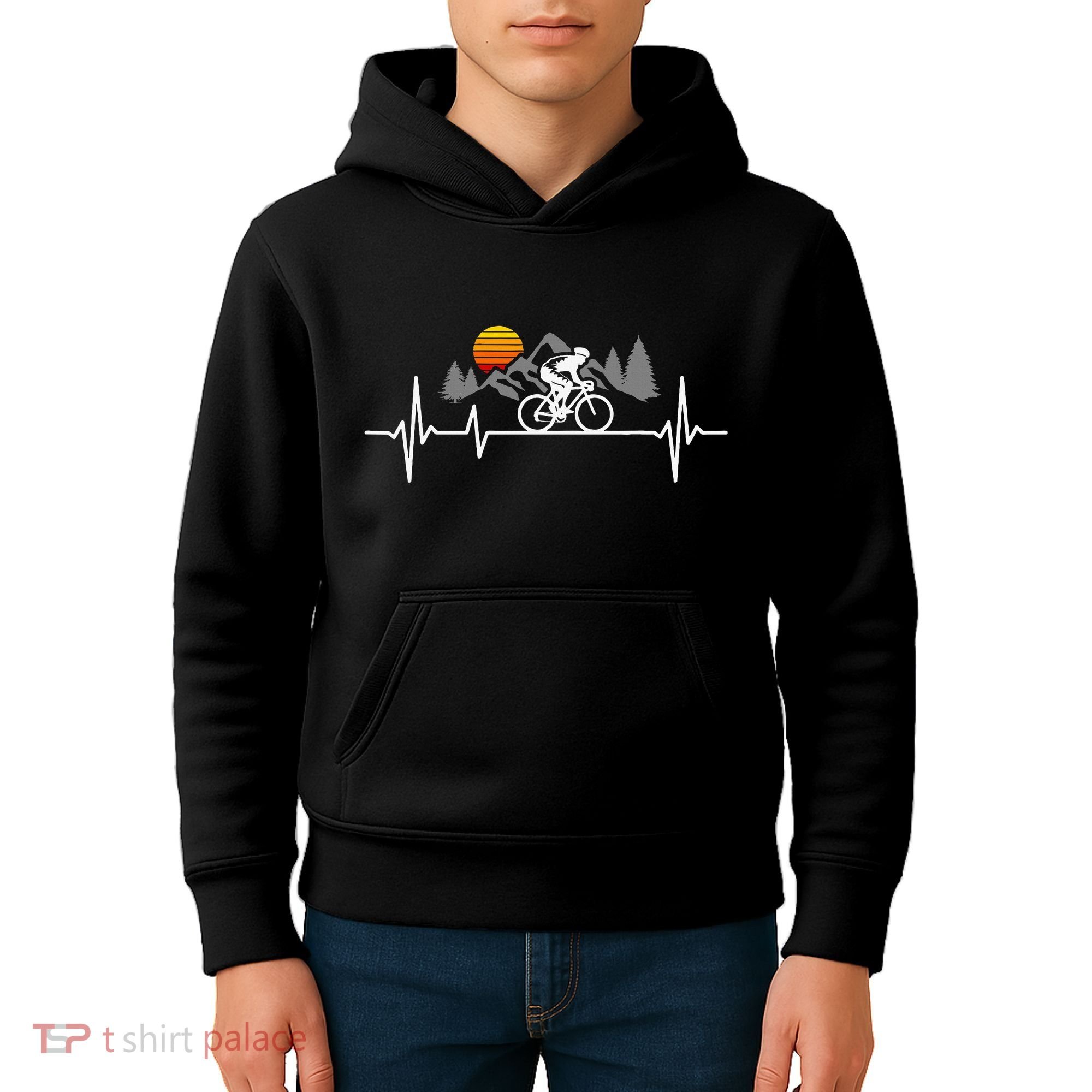 Bicycle Heartbeat Cycling Cyclist Kids Hoodie