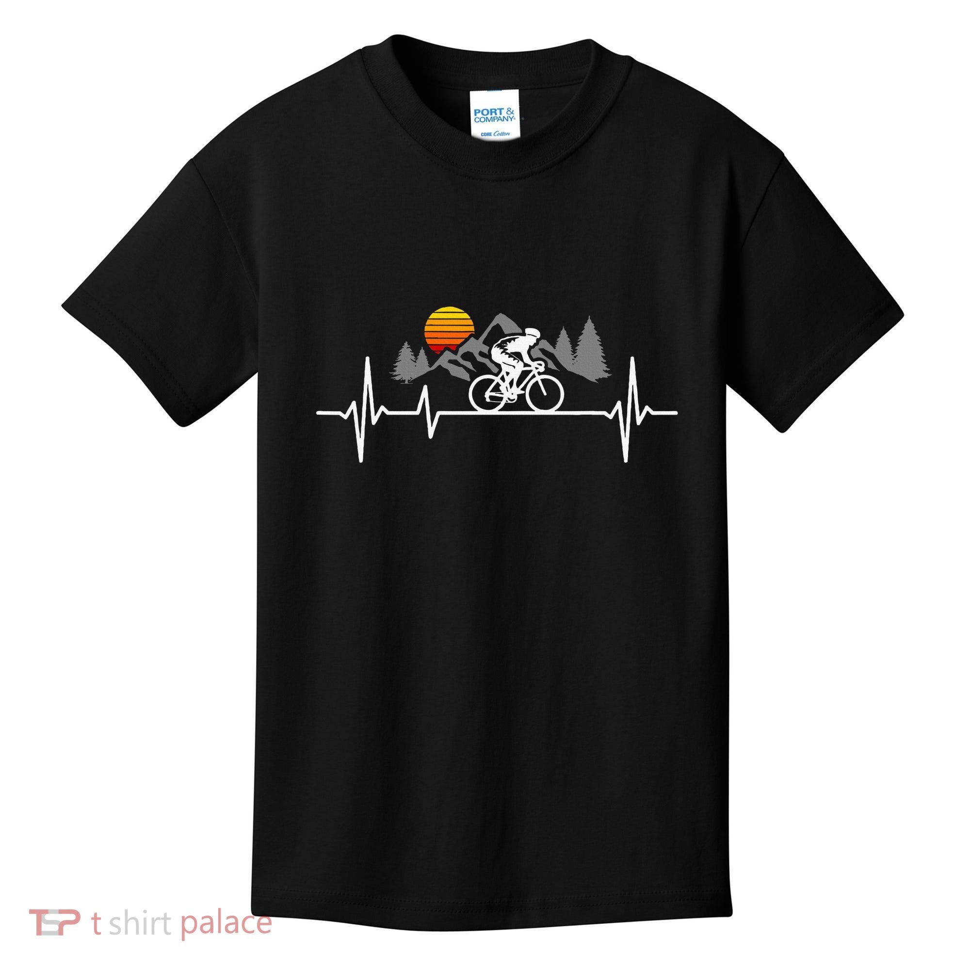 Bicycle Heartbeat Cycling Cyclist Kids T-Shirt
