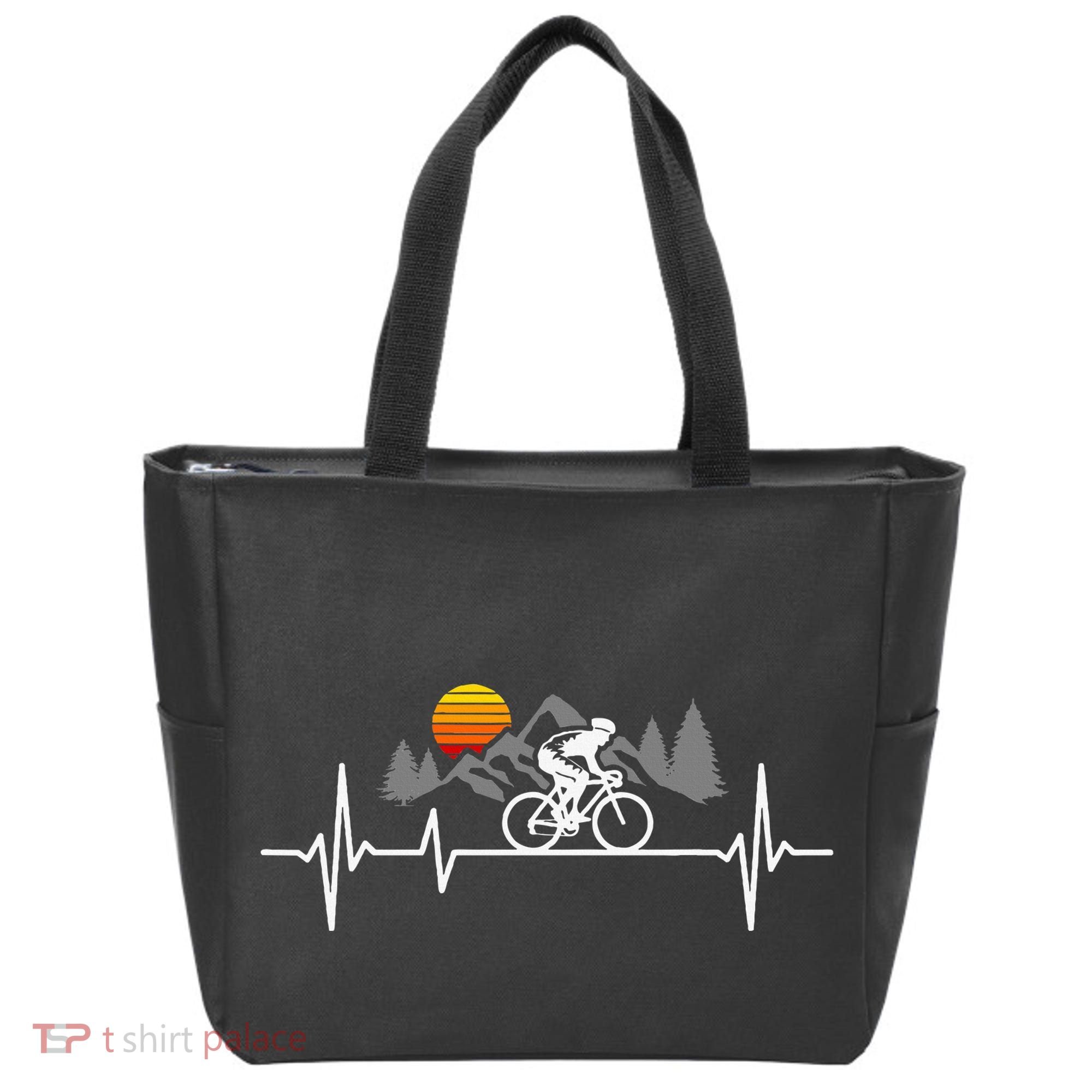 Bicycle Heartbeat Cycling Cyclist Tote Bag