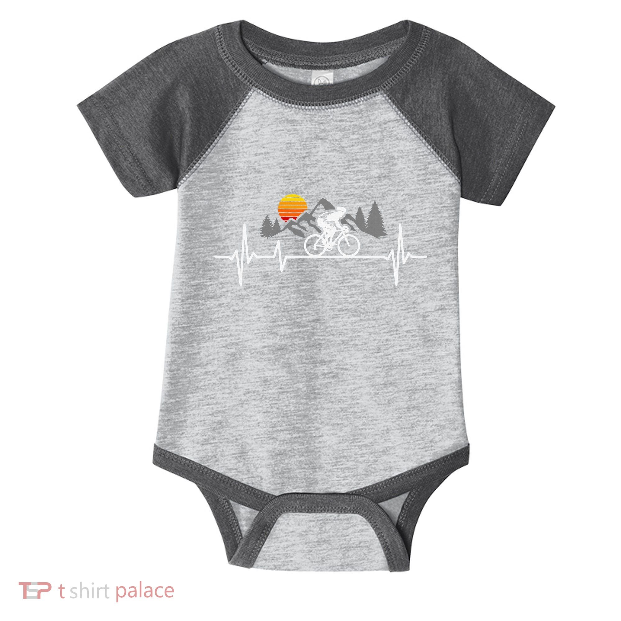 Bicycle Heartbeat Cycling Cyclist Infant Baby Jersey Bodysuit