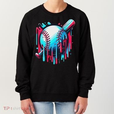 Baseball Homeplate Drip Ice Cream Sprinkles Dripping Candy Women's Sweatshirt