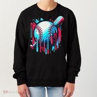 Baseball Homeplate Drip Ice Cream Sprinkles Dripping Candy Women's Sweatshirt thumb 0