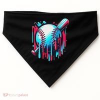 Baseball Homeplate Drip Ice Cream Sprinkles Dripping Candy USA-Made Doggie Bandana thumb 0
