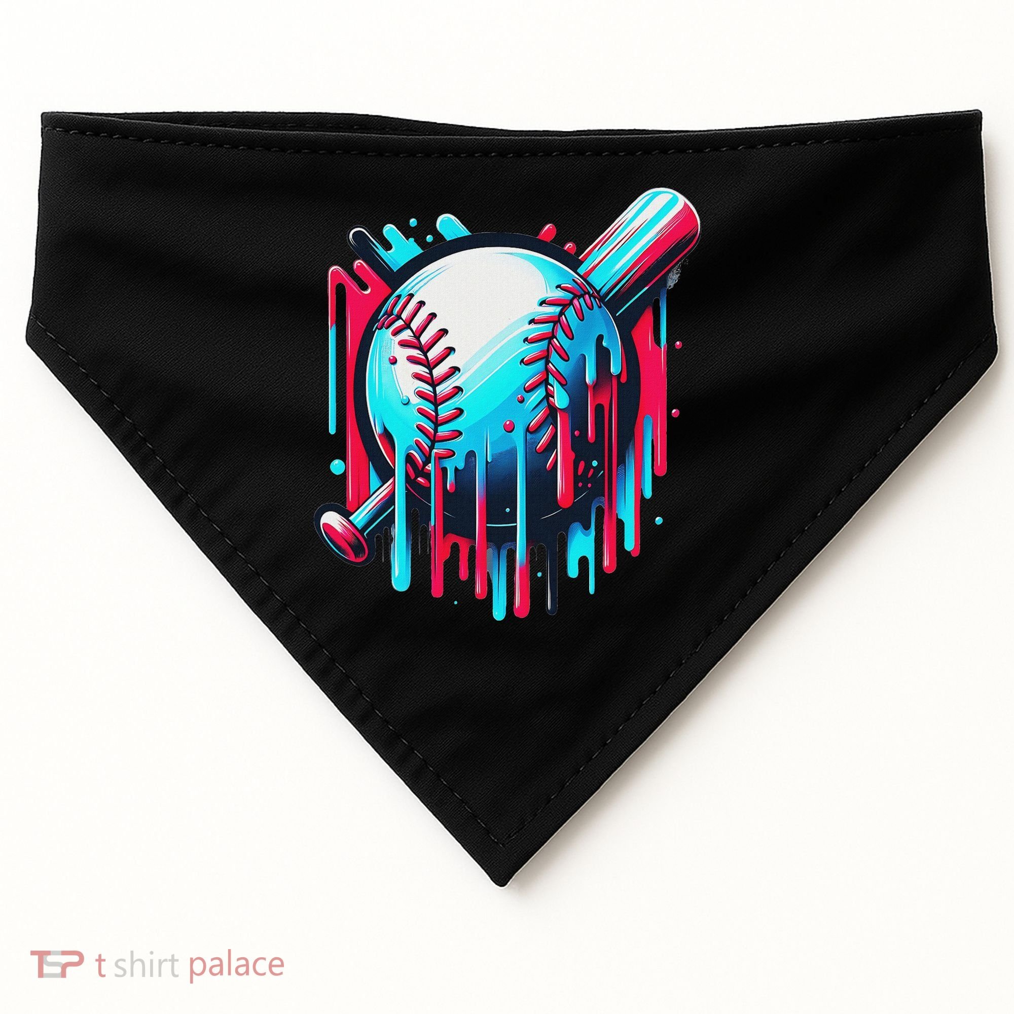 Baseball Homeplate Drip Ice Cream Sprinkles Dripping Candy USA-Made Doggie Bandana